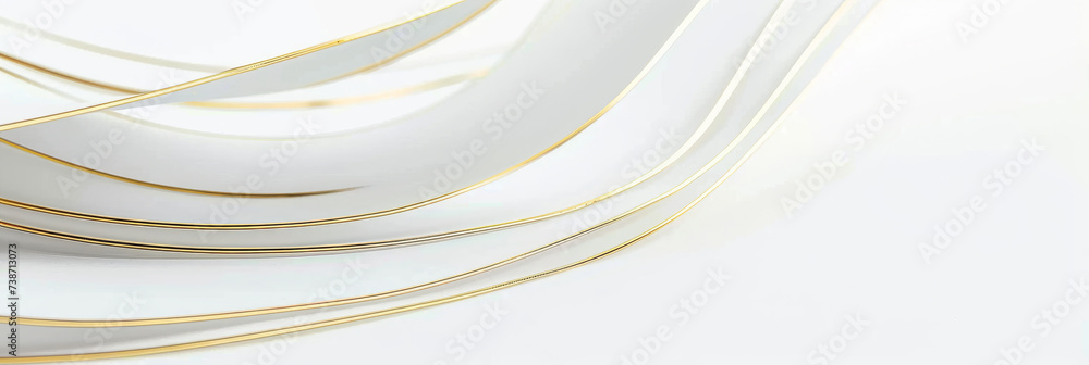 Naklejka premium white wavy, gold wave background, Luxury paper cut background, Abstract decoration, golden pattern, white gold paper cut Cover template, geometric shapes, modern minimal banner