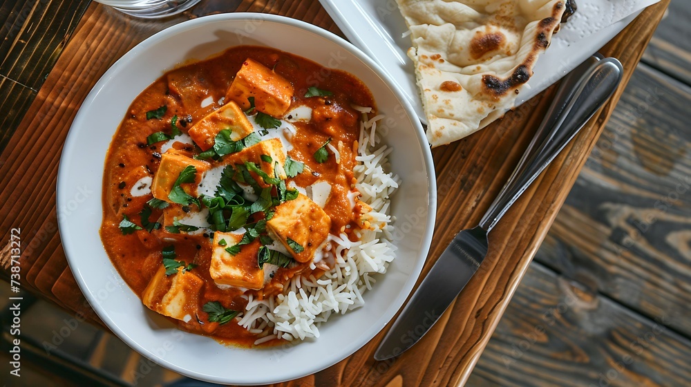 Indian paneer butter masala creamy tomatobased curry with paneer