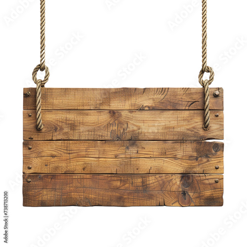 wooden sign hanging on transparent background Remove png