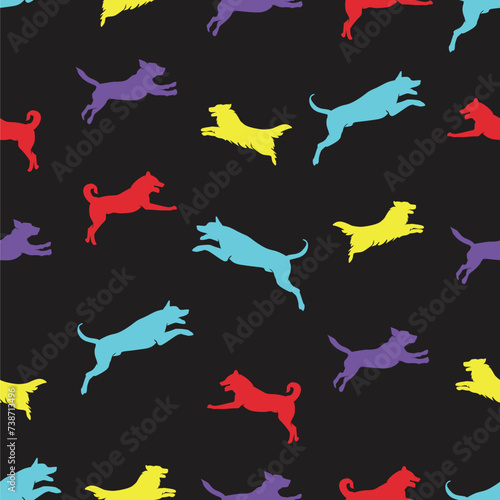 Premium editable vector file of seamless various dog pattern best for your digital pattern design and print mockup 