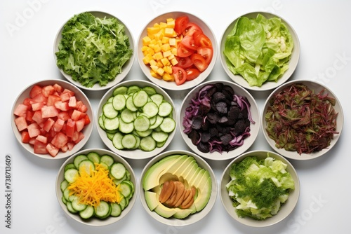 Snappy Salad Sampler , white background.