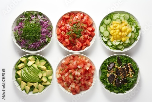 Snappy Salad Sampler , white background.