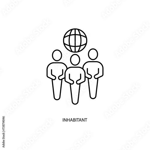 inhabitant concept line icon. Simple element illustration. inhabitant concept outline symbol design.