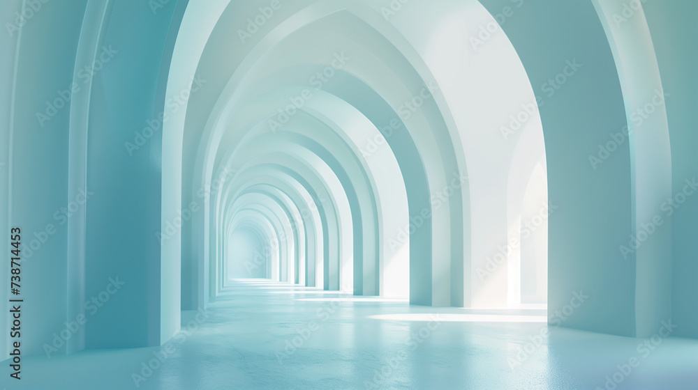 Futuristic White Arched Corridor Interior Futuristic White Arched Corridor Interior