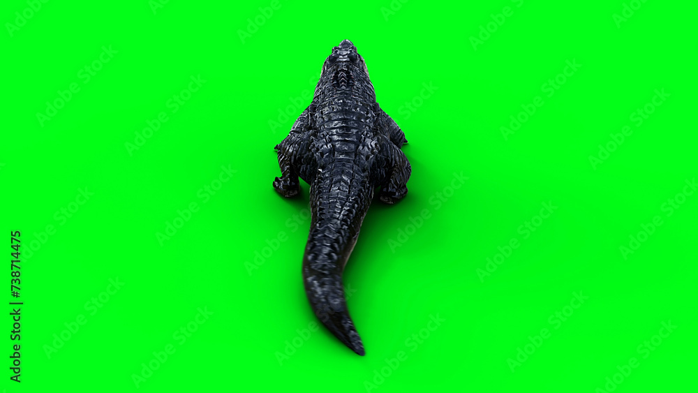 Fototapeta premium Idle aggressive crocodile, alligator, reptile. 3d rendering.