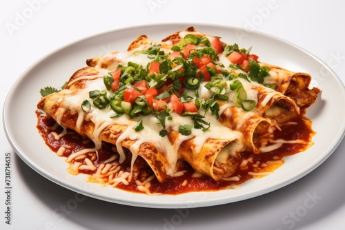 Express Enchiladas , white background, fast food.
