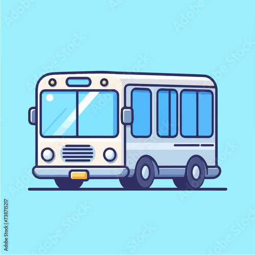 public bus city transportation cartoon icon illustration