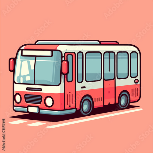 passenger bus cartoon icon illustration
