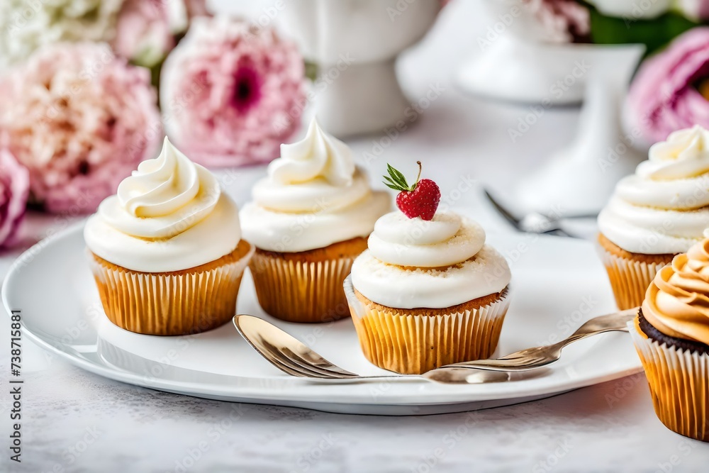cupcakes with whipped cream