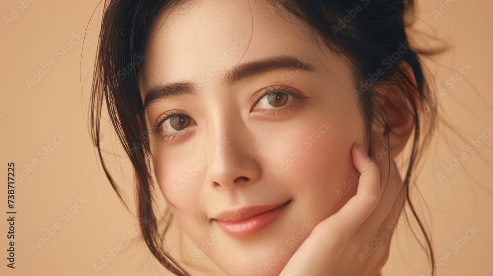 a person with a genuine smile on their face. The individuals facial features are highlighted, showcasing their joyful expression. a person with a genuine smile on their face. The individuals facial features are highlighted, showcasing their joyful expression.