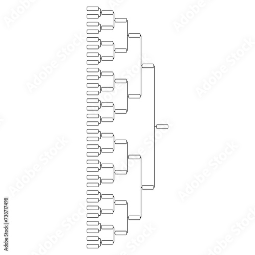 Bracket sport tournament, blank elimination event sign, playoff match vector illustration