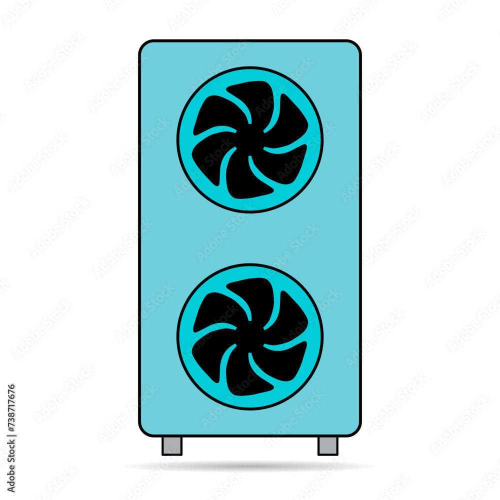 Heat pump air source shadow icon, cooling electric system machine, cool web vector illustration Heat pump air source shadow icon, cooling electric system machine, cool web vector illustration
