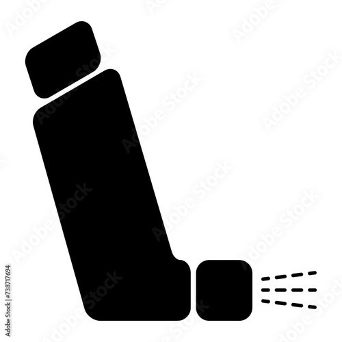 Asthma inhaler design icon, medicine health care sign, graphic vector illustration