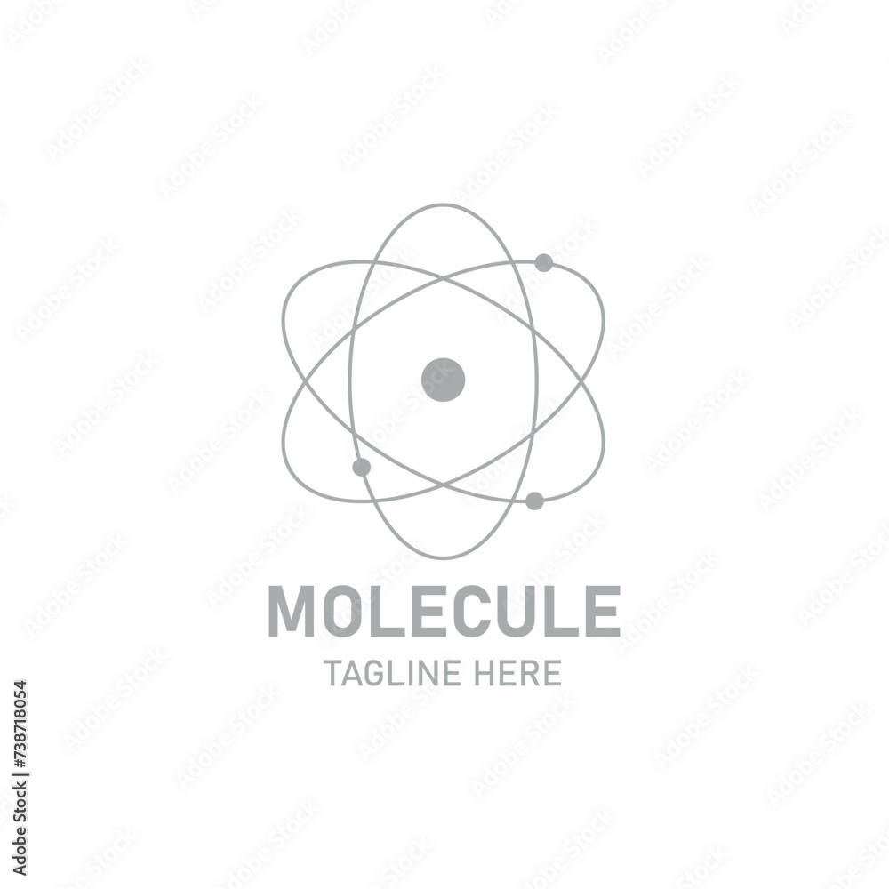 Atom icon logo. Science logo. Vector illustration isolated on white background. Atom icon logo. Science logo. Vector illustration isolated on white background.