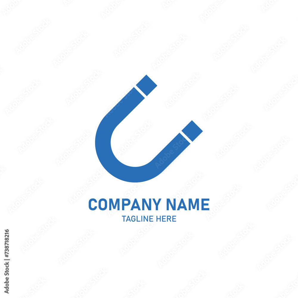 U magnet icon logo. Science logo. Vector illustration isolated on white background. U magnet icon logo. Science logo. Vector illustration isolated on white background.