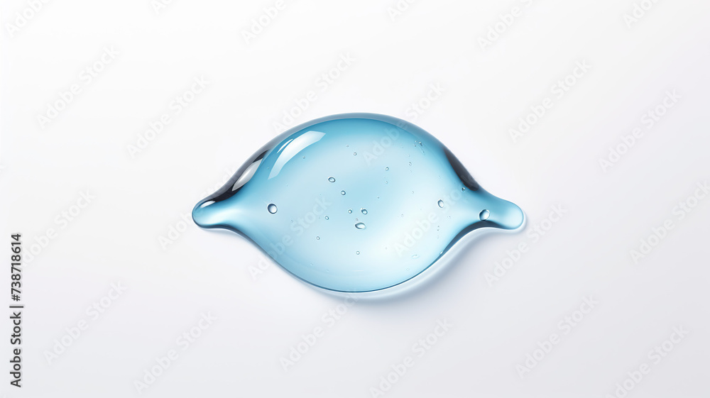 Separated drop of water on a background of pure white