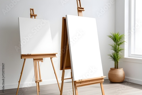 Wallpaper Mural wooden easel with blank canvas Torontodigital.ca