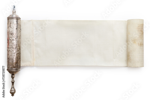 The Scroll of Esther On a white background photo