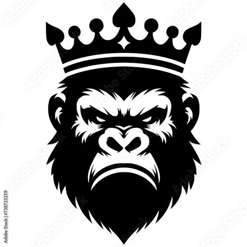 Silhouette of the head of the gorilla king