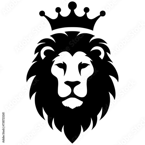 Murais de parede Silhouette of a lion wearing a crown
