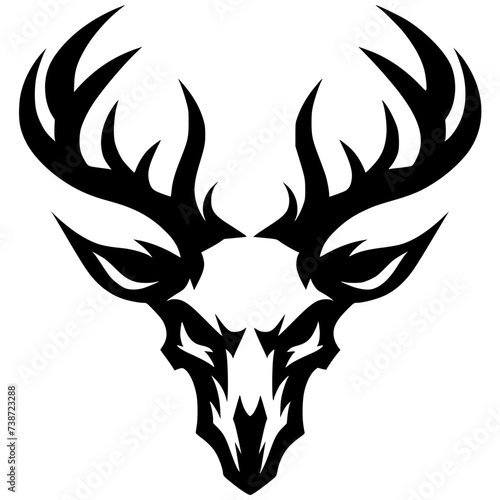 Deer head skull silhouette