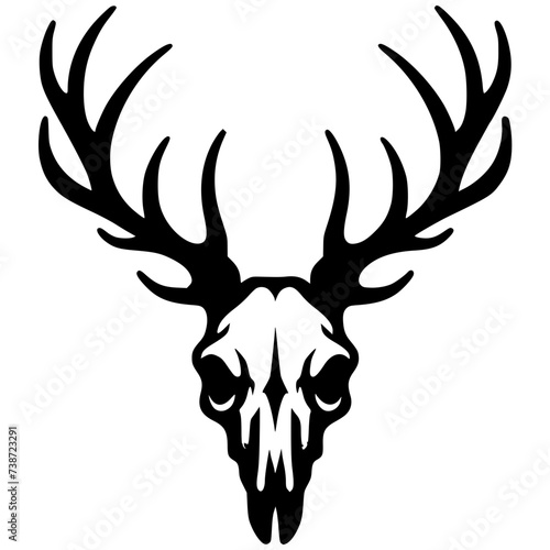 Deer head skull silhouette