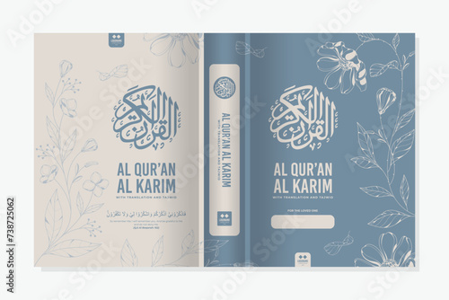 quran book cover floral design 22
