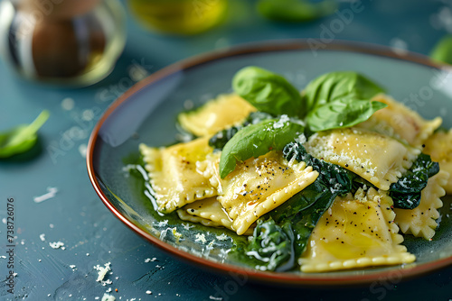  ravioli. popular vegetarian option, this filling combines cooked spinach with creamy ricotta cheese
