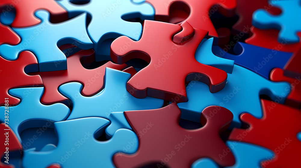 Bright puzzle details close-up, copy space Bright puzzle details close-up, copy space