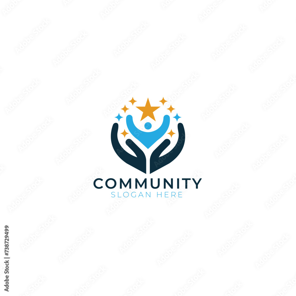 Obraz premium community logo template designs vector illustration