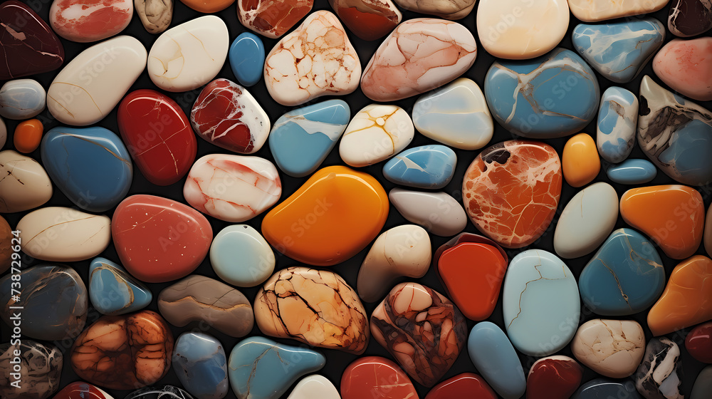Pebble stones background, stones of different colors and sizes Pebble stones background, stones of different colors and sizes