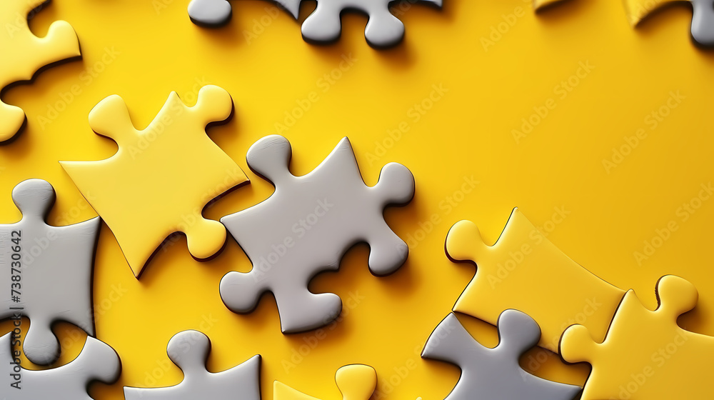 Bright puzzle details close-up, copy space Bright puzzle details close-up, copy space