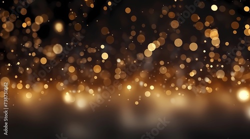 Abstract gold bokeh background  Christmas and New Year concept  Generative AI illustrations.