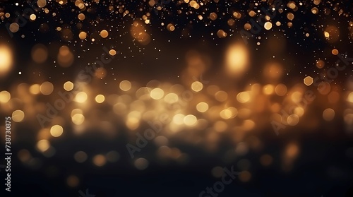 Abstract gold bokeh background and Christmas and New Year concept  Generative AI illustrations.