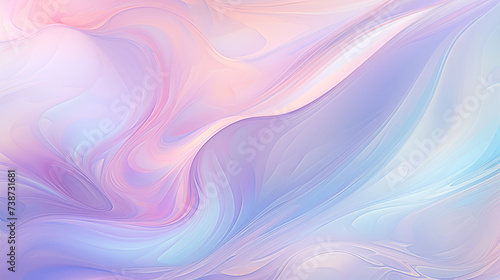 Holograficzna pastelowa tapeta opalowa - technika i sztuka. Różowe, fioletowe i niebieskie odcienie tła cieczy o nieregularnych kształtach. photo