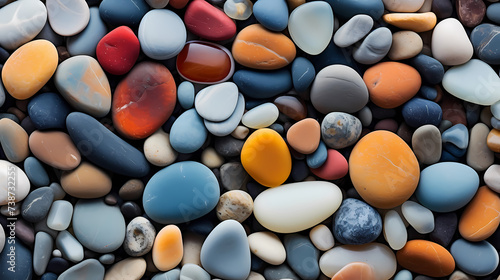 Pebble stones background, stones of different colors and sizes