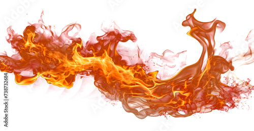 Fire flames burn overlay on transparent background, cut out HD