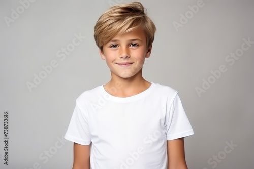 Portrait of a cute little boy in a white t-shirt © Loli
