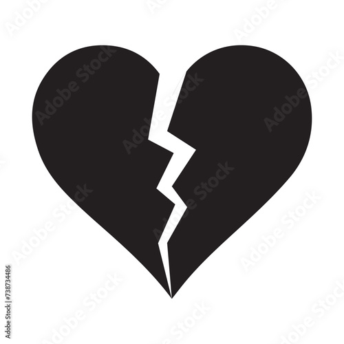 Two parts of broken heart. Valentine heart simbol. Wedding Vector heart sign. Hearts with beautiful decor. Heart vector.