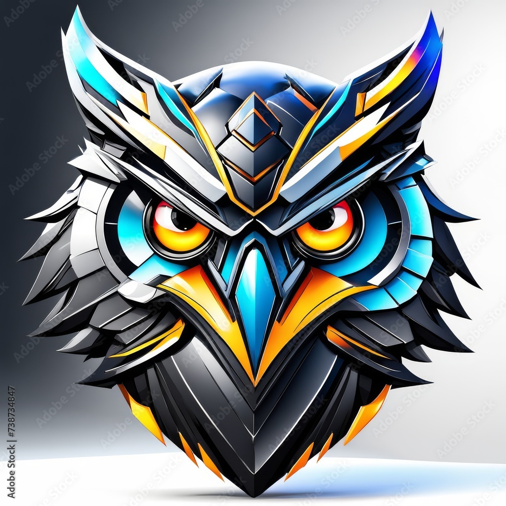 Fototapeta premium mecha owl illustration