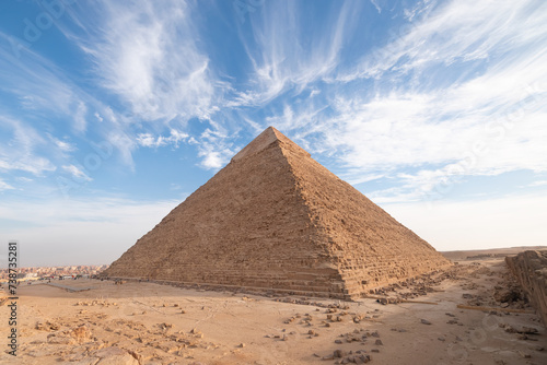 Giza Pyramid Complex at amazing sunset - Cairo, Egypt