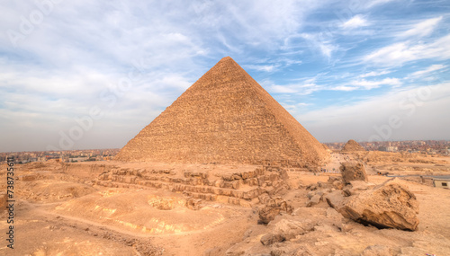 Giza Pyramid Complex at amazing sunset - Cairo  Egypt