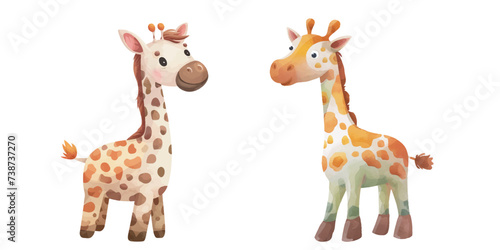 cute giraffe watercolour vector illustration
