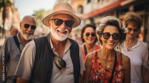 A Group of Elderly Travelers Visiting a New City