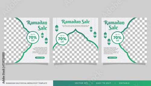 Set of Ramadan Sale Banner. web promotion banner for greeting card, voucher, social media post template for islamic event