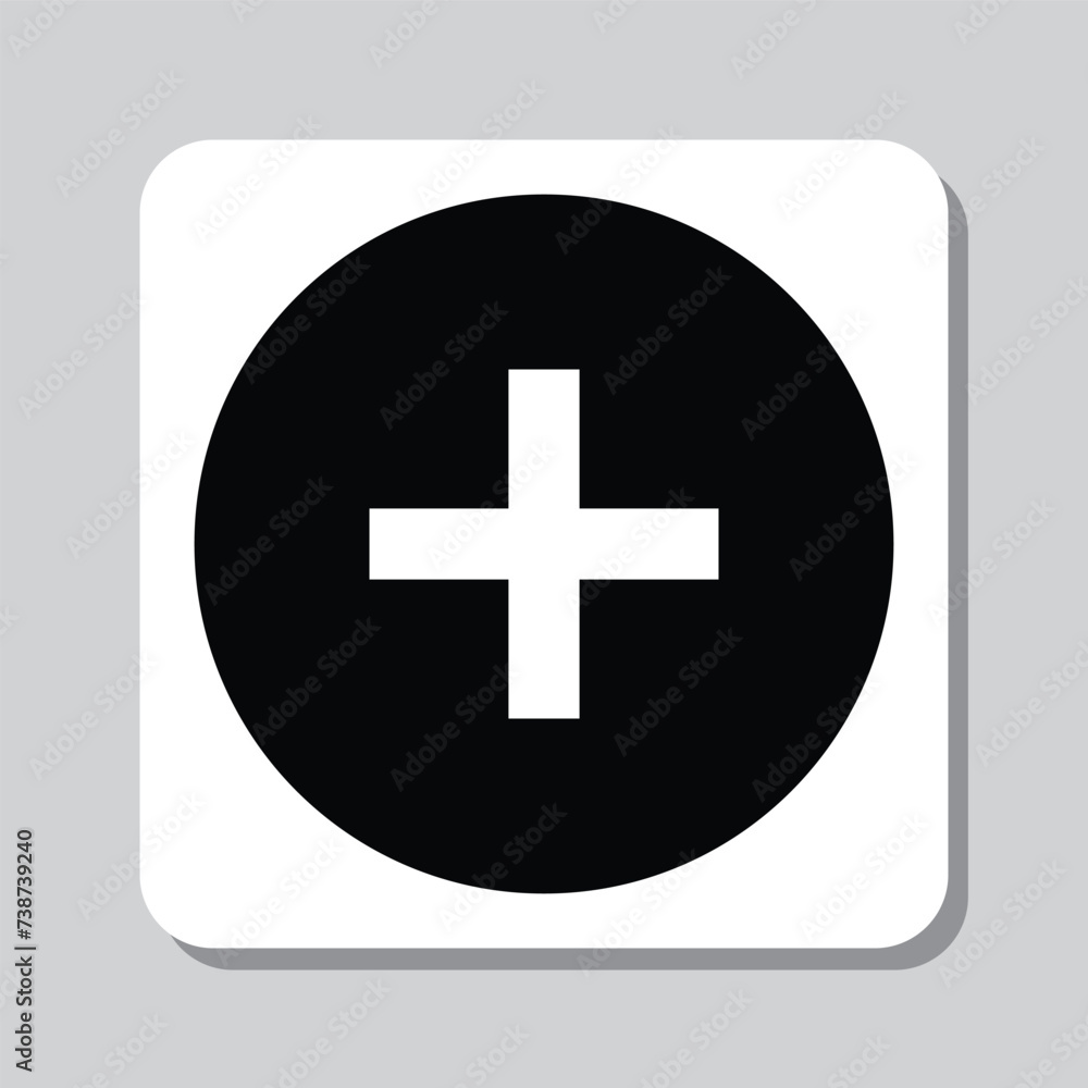 Add icon vector. Plus sign symbol in trendy flat style. Set elements in colored icons. Medical cross vector icon illustration isolated on white background Add icon vector. Plus sign symbol in trendy flat style. Set elements in colored icons. Medical cross vector icon illustration isolated on white background