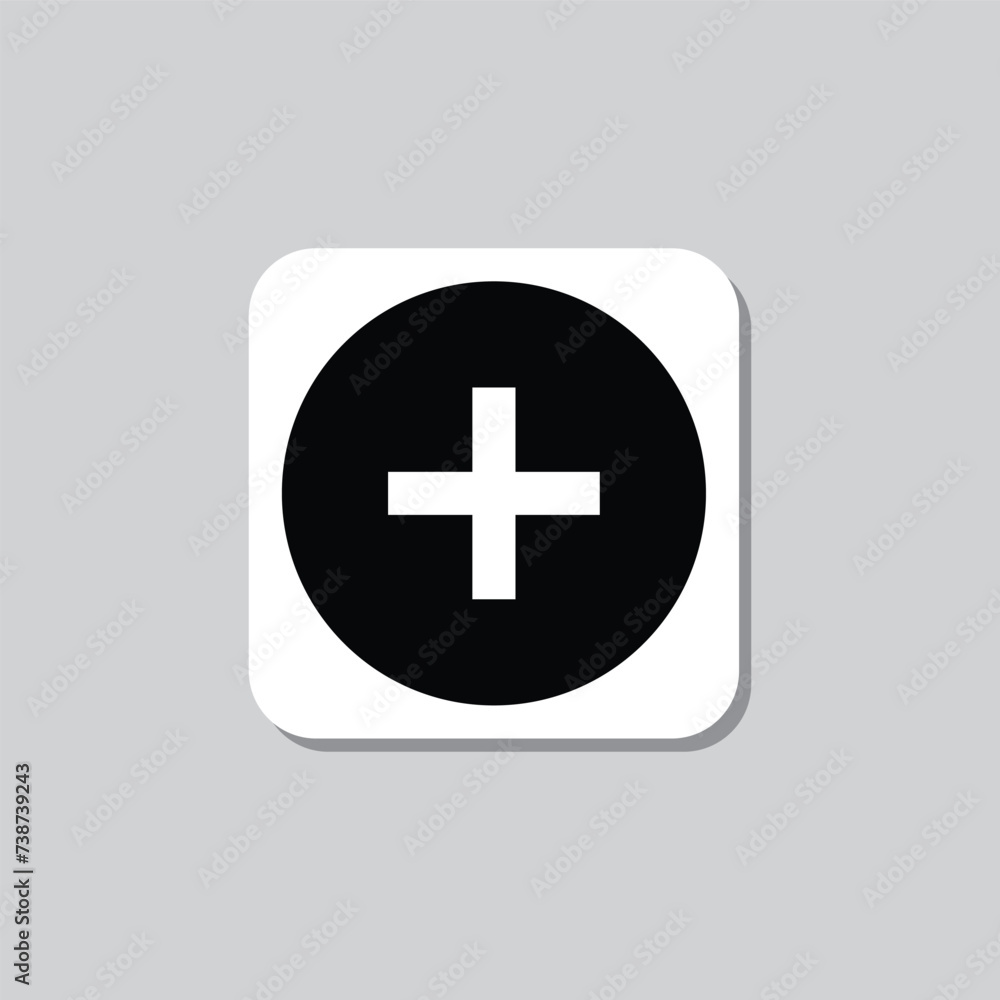Add icon vector. Plus sign symbol in trendy flat style. Set elements in colored icons. Medical cross vector icon illustration isolated on white background Add icon vector. Plus sign symbol in trendy flat style. Set elements in colored icons. Medical cross vector icon illustration isolated on white background