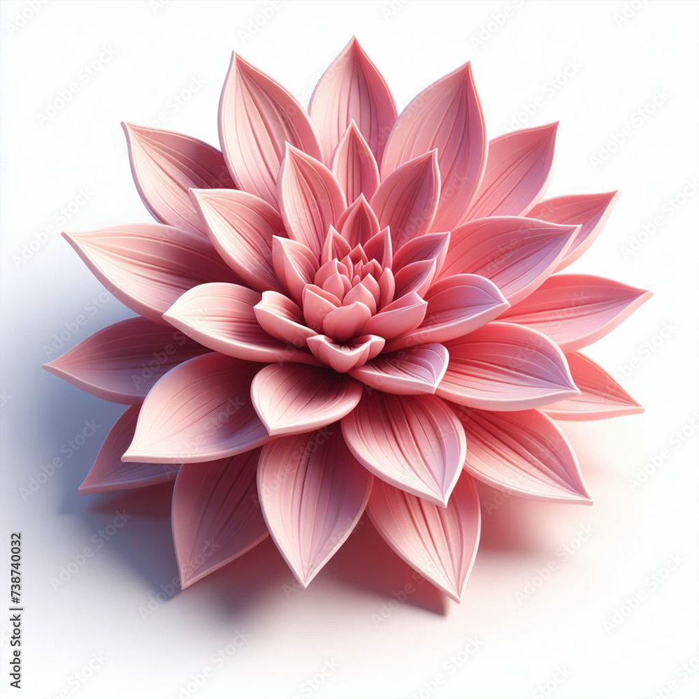3d pink lotus flower