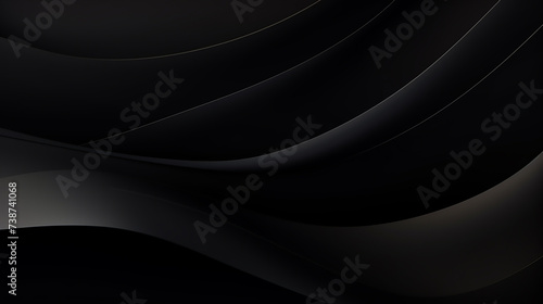 futuristic dark black background with waved design. Luxury style wave template design. Black wave luxury background with golden line elements and light ray effect.