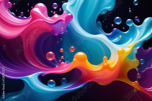 Bright colorfull liquid swirling in water. Abstract watercolor paint background. Abstract wallpaper